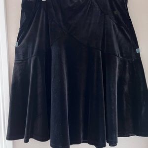 Deep black Velvet Skirt